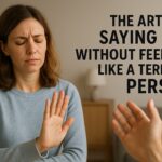 A lady saying no to another person. The art of saying no without feeling like a terrible person
