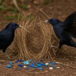 Image of the bower birds building their bowers.