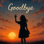 a young girl waving goodbye in evening theme poem