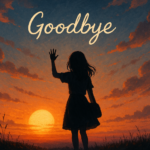 a young girl waving goodbye in evening theme poem