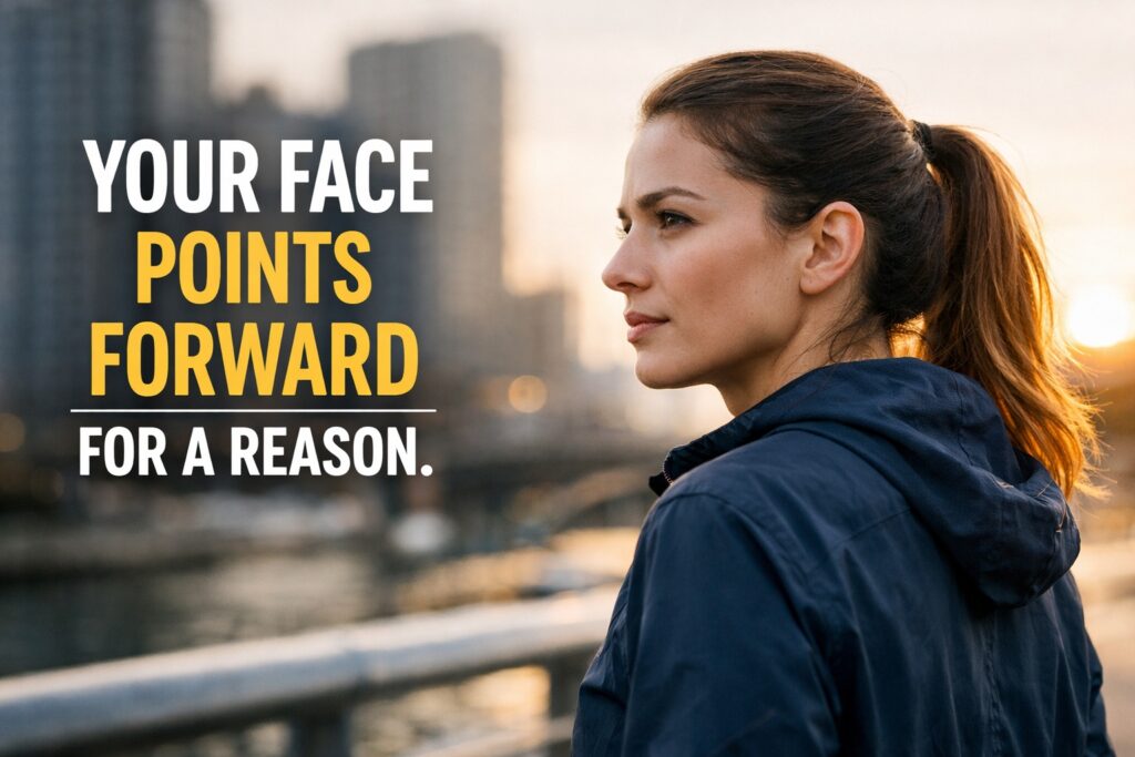 Your face points forward for a reason: living in the present